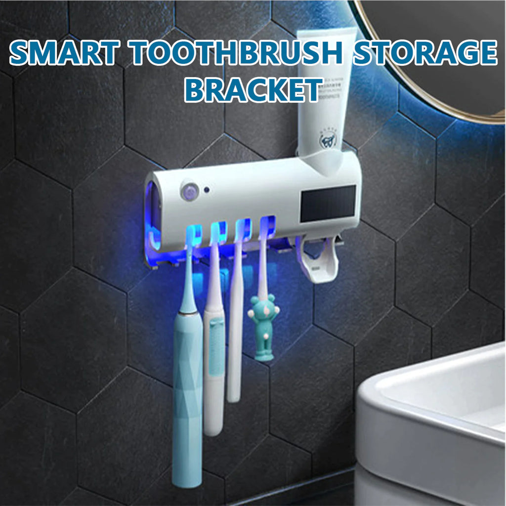 UV Toothbrush Holder Cleaner & Toothpaste Dispenser